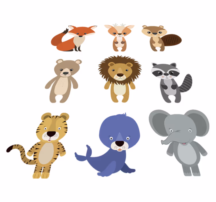 Vinyl teppich tiere für die dekoration von kisten - TenStickers