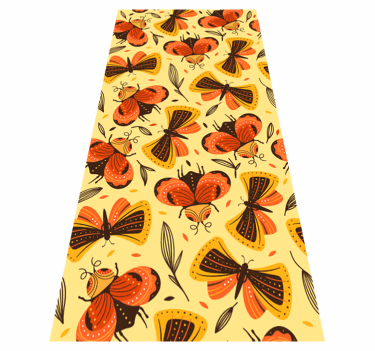 Vinyl teppich tiere schmetterling auf blume - TenStickers