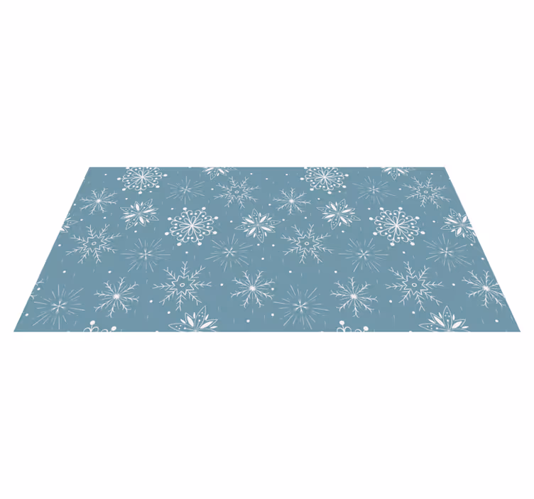 Vinyl teppich weihnachten blaue und weiße schneeflocken - TenStickers