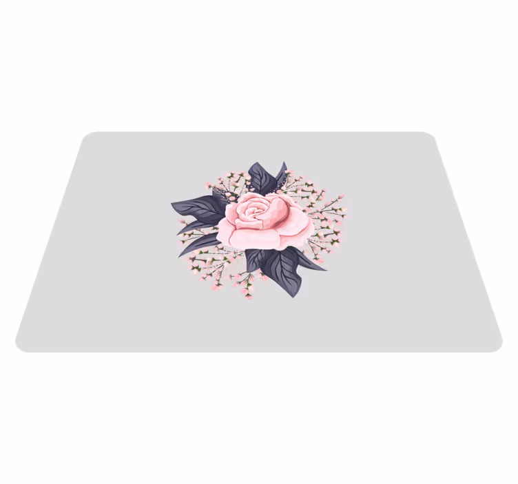 Vinyl teppich blumen mit floralem design in pink - TenStickers