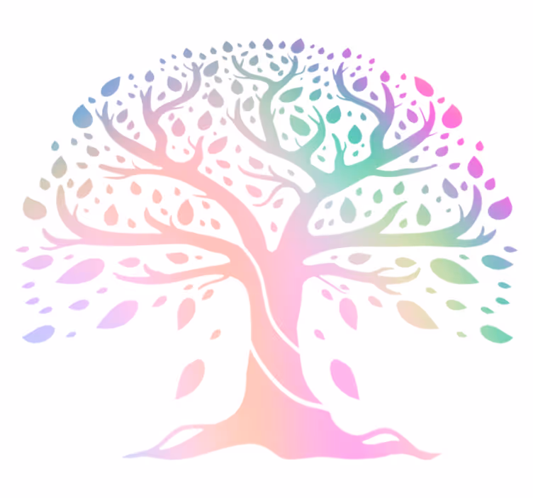 Vinyl teppich blumen baum des lebens regenbogenfarben - TenStickers