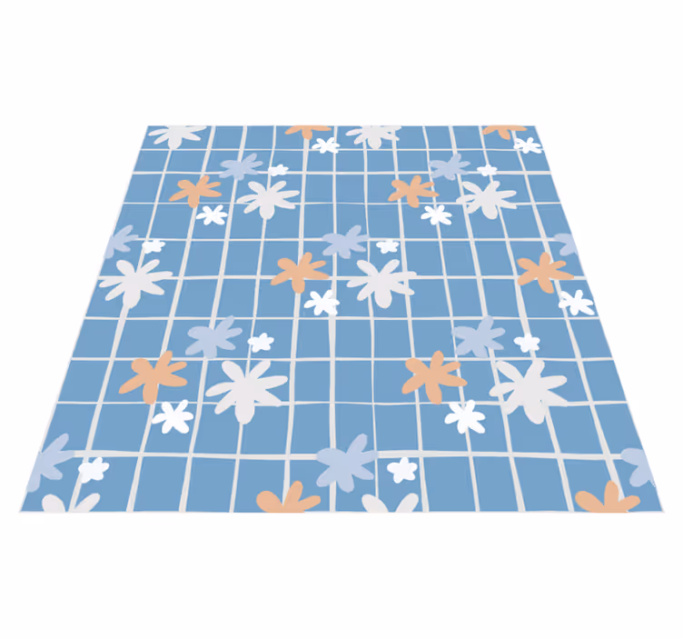 Vinyl teppich blumen mit floraler elementillustration - TenStickers