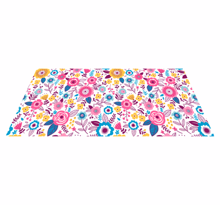 Vinyl teppich blumen kallax in pink mit blumen - TenStickers