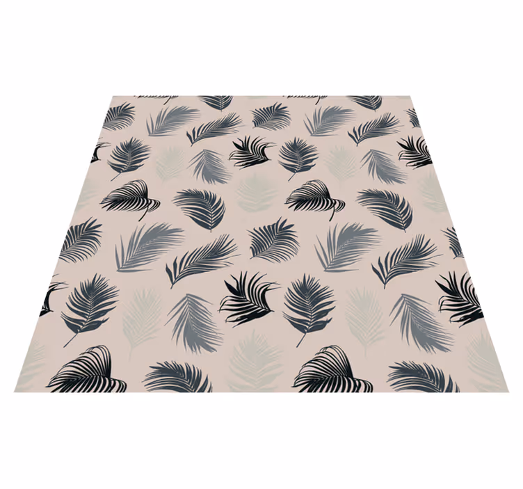 Vinyl teppich blumen üppiger mix aus palmenblättern - TenStickers
