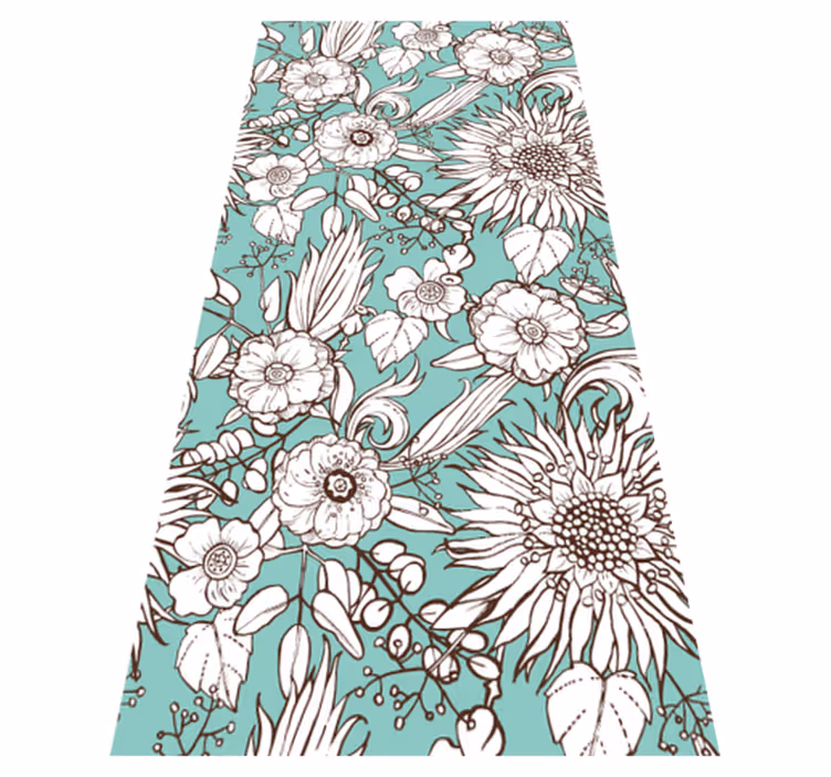 Vinyl teppich blumen mit sonnenblumenmuster - TenStickers