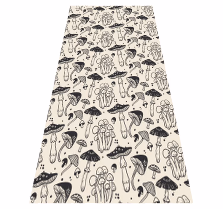 Vinyl teppich blumen mit schwarzem pilzmuster - TenStickers