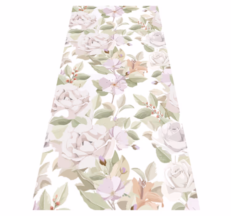Vinyl teppich blumen elegantes florales muster - TenStickers