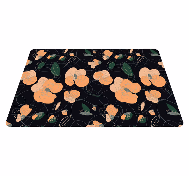 Vinyl teppich blumen mit lebendigem flora und fauna muster - TenStickers