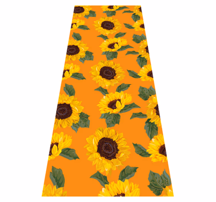 Vinyl teppich blumen orange sonnenblume - TenStickers