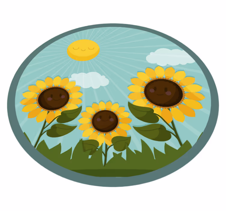 Vinyl teppich blumen sonnenblumen design - TenStickers