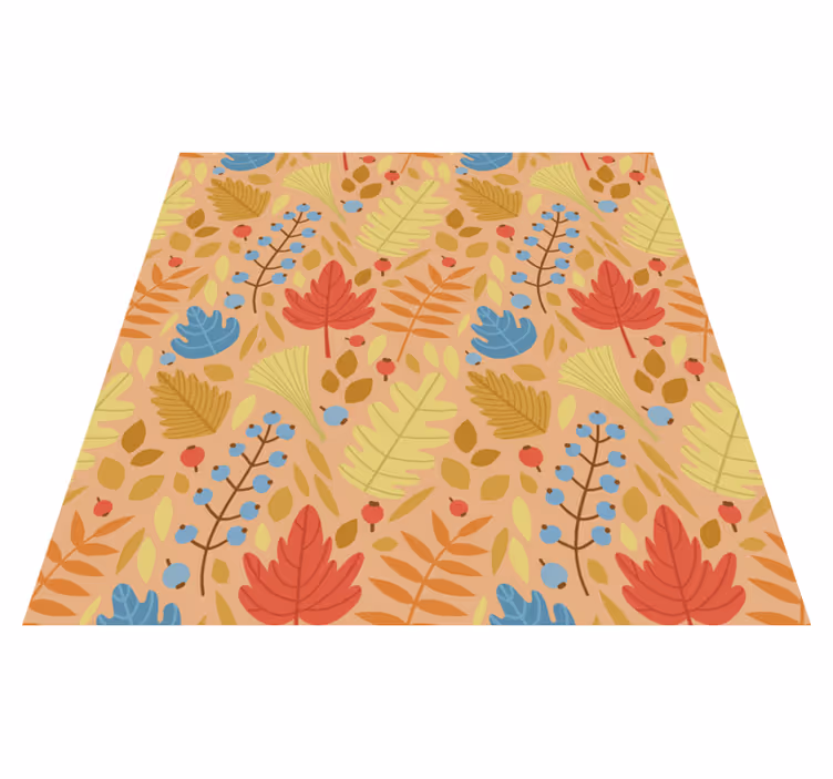 Vinyl teppich blumen mit niedlichem herbstblattdesign - TenStickers