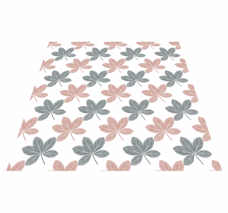 Vinyl teppich blumen mit pink-blauen blättern - TenStickers