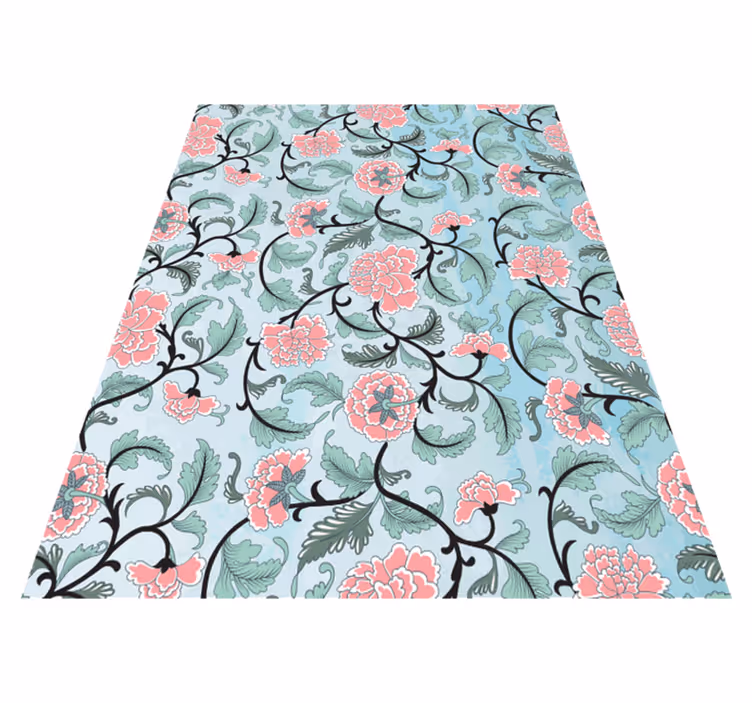 Vinyl teppich blumen mit japanischen blumenmotiv - TenStickers