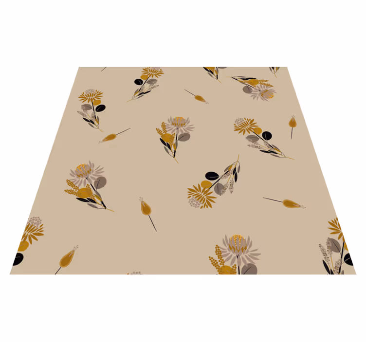 Vinyl teppich esszimmer mit vintage blumen - TenStickers