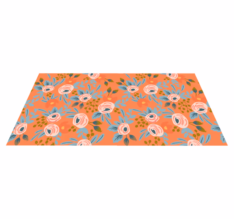 Vinyl teppich blumen aquarellrosen - TenStickers
