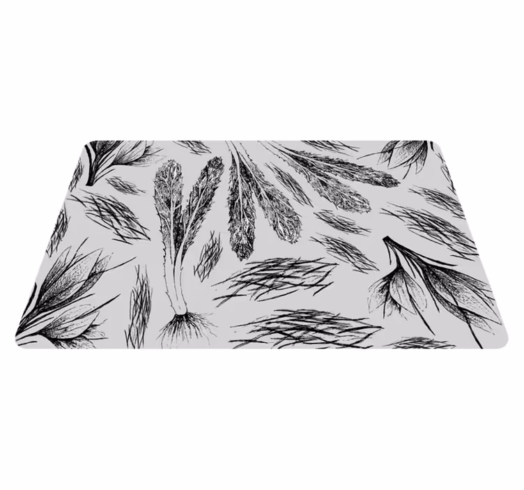Vinyl teppich blumen getrocknet handgezeichnet - TenStickers