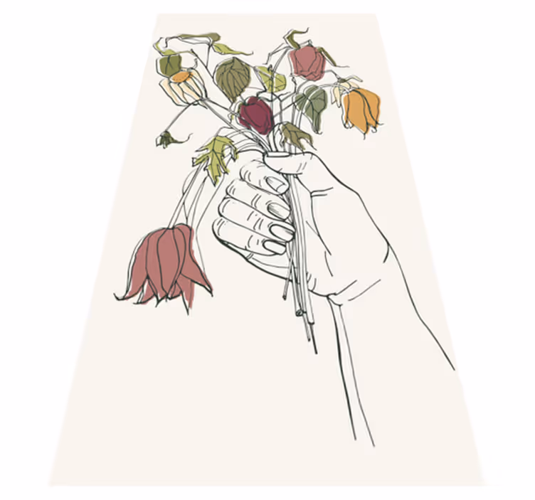 Vinyl teppich blumen verwelkte blumen gefühl konzept - TenStickers