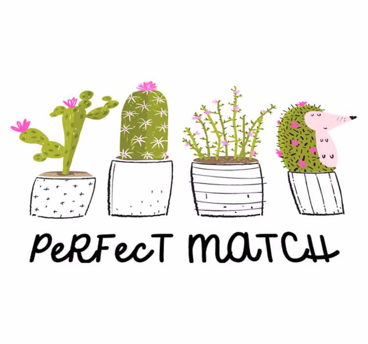 Vinyl teppich blumen perfekt zu kakteen passend - TenStickers