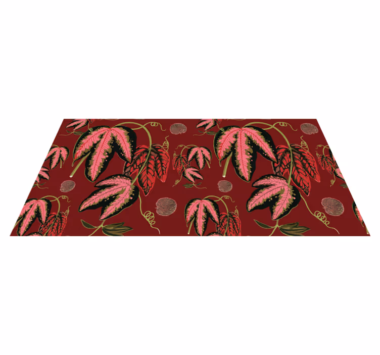 Vinyl teppich blumen rote maranta warme farben - TenStickers