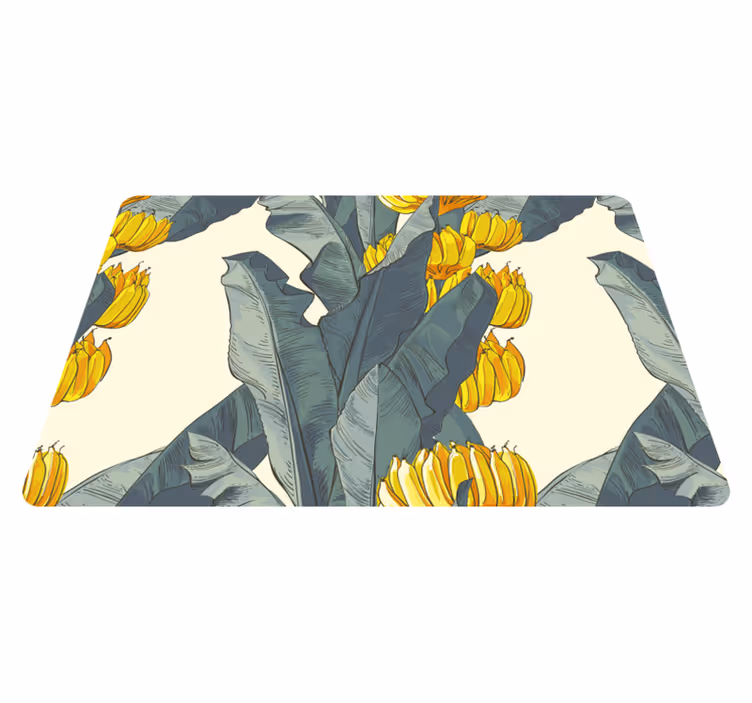 Vinyl teppich blumen mit kunstvollem bananenbaum-muster - TenStickers