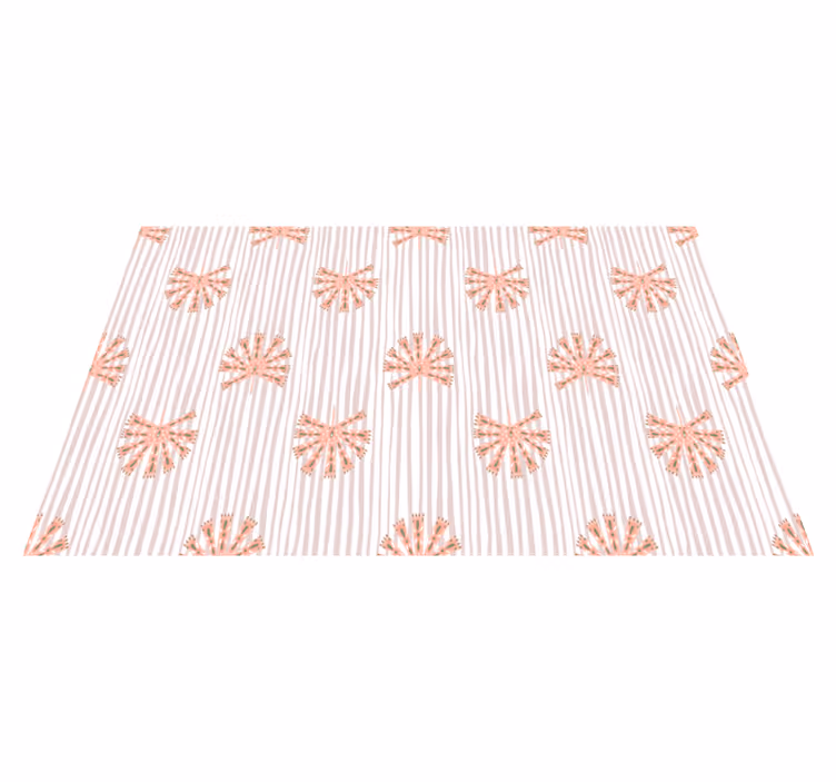 Vinyl teppich blumen geometrisches ornament in pastellrosa - TenStickers