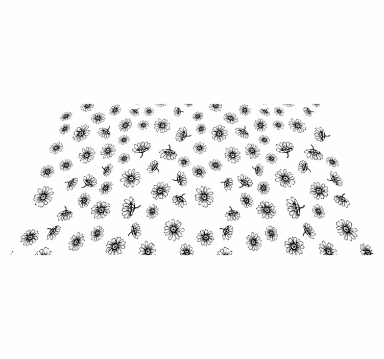 Vinyl teppich blumen set umriss gänseblümchen - TenStickers