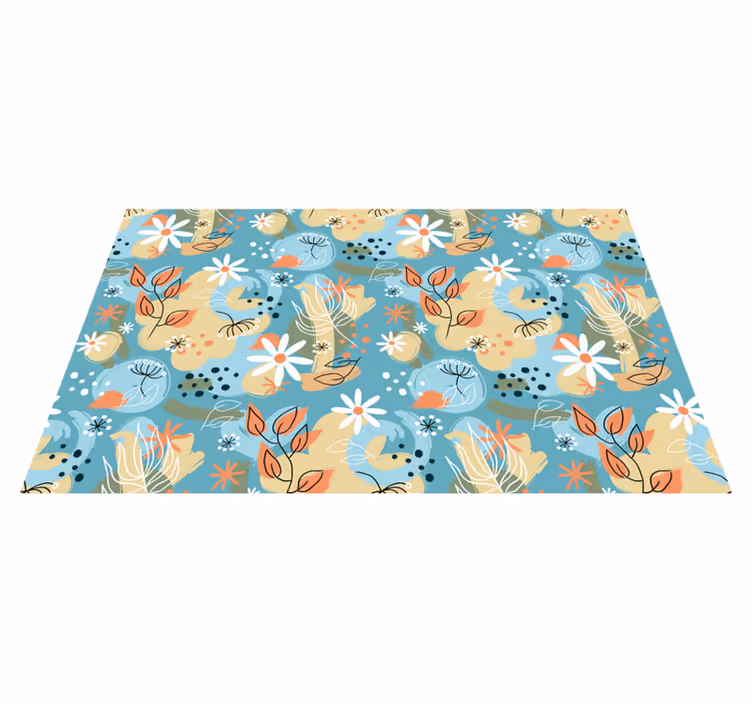 Vinyl teppich blumen abstrakter flacher hintergrund - TenStickers