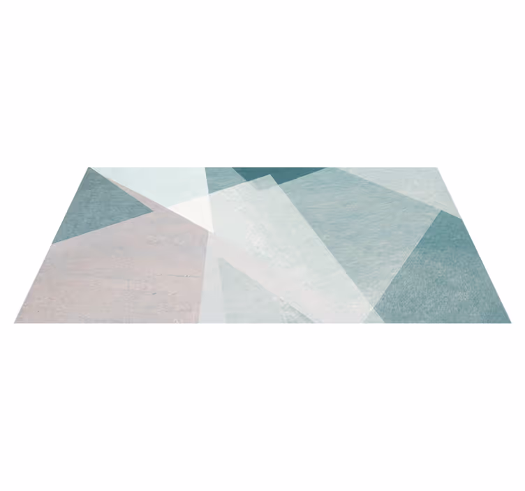 Vinyl teppich geometrisch in teal pastellüberlagerungen - TenStickers