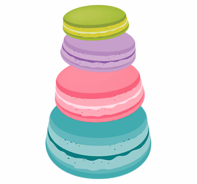 Vinyl teppich küche bunte macarons - TenStickers