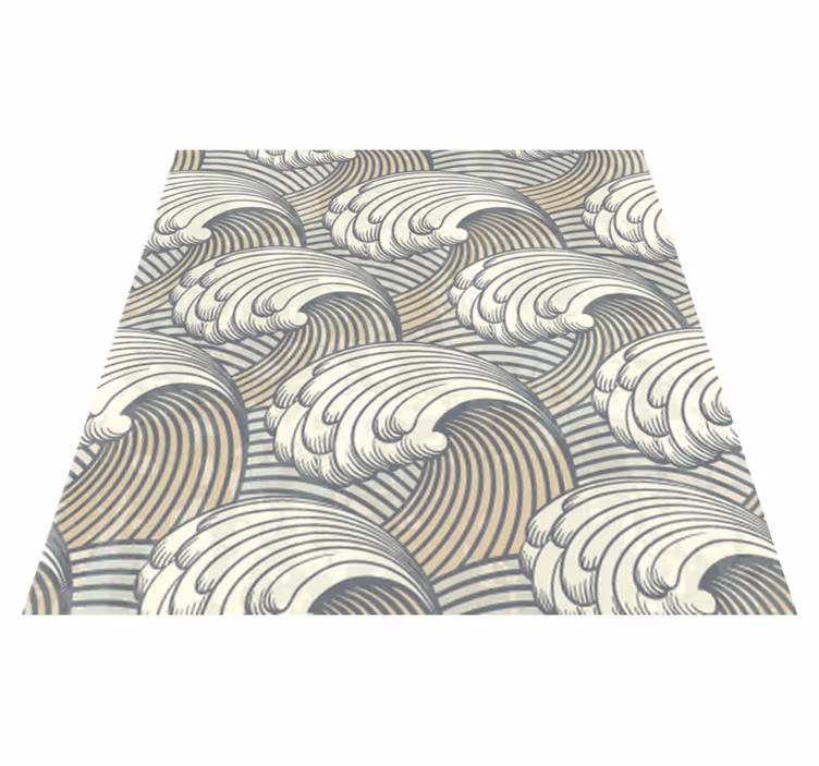 Vinyl teppich esszimmer vintage wellen - TenStickers