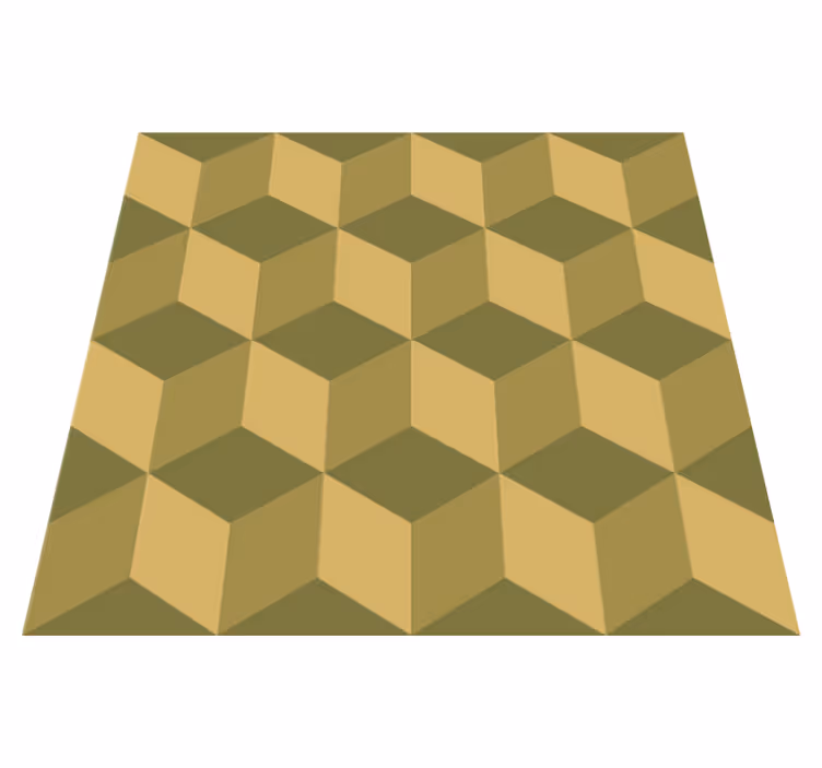 Vinyl teppich esszimmer beige 3d würfel - TenStickers