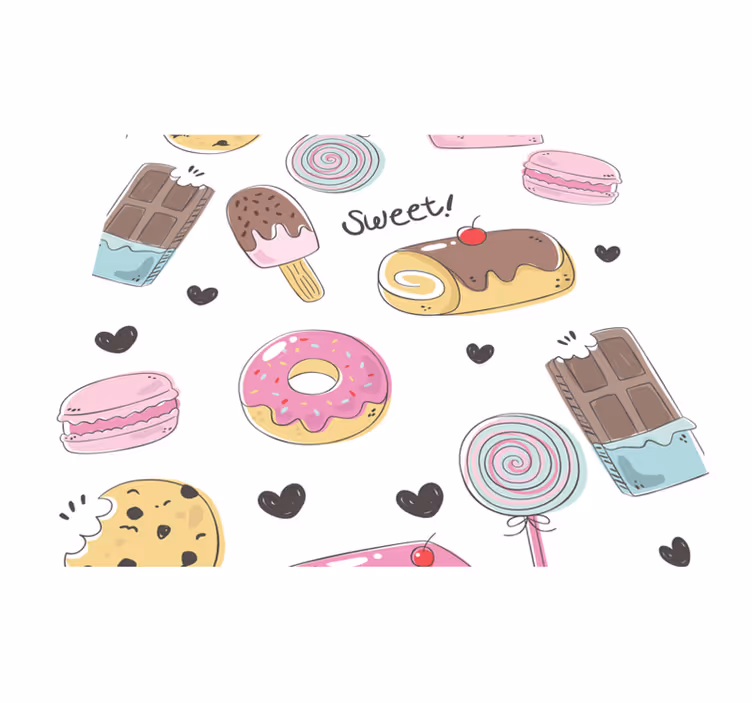 Vinyl teppich küche leckere desserts - TenStickers