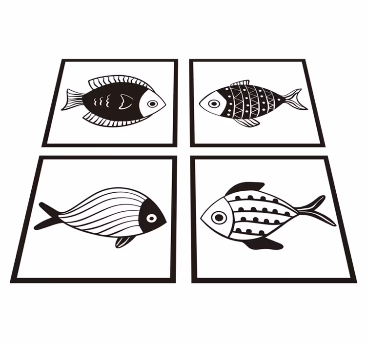 Vinyl teppich bad mit wunderschönem fischmuster - TenStickers