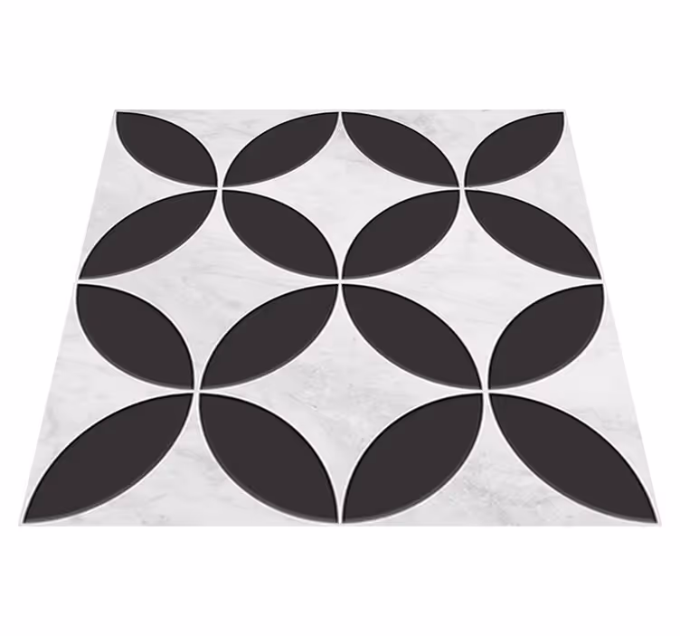 Vinyl teppich bad mit hydraulischen blumenmotiven - TenStickers