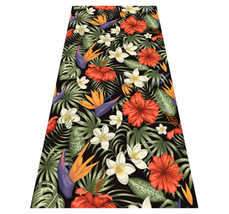 Vinyl teppich blumen mit tropischem dschungelmuster - TenStickers