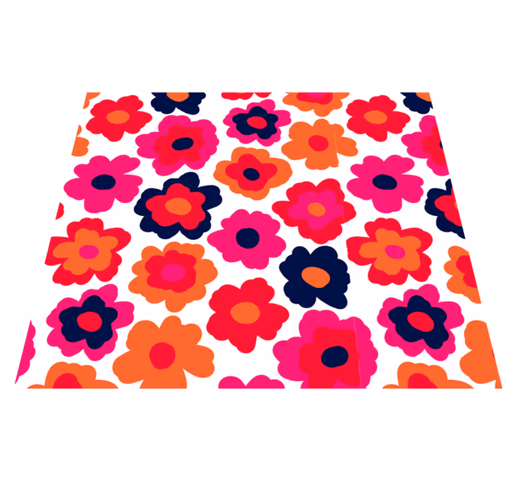 Vinyl teppich blumen rote mohnblume - TenStickers