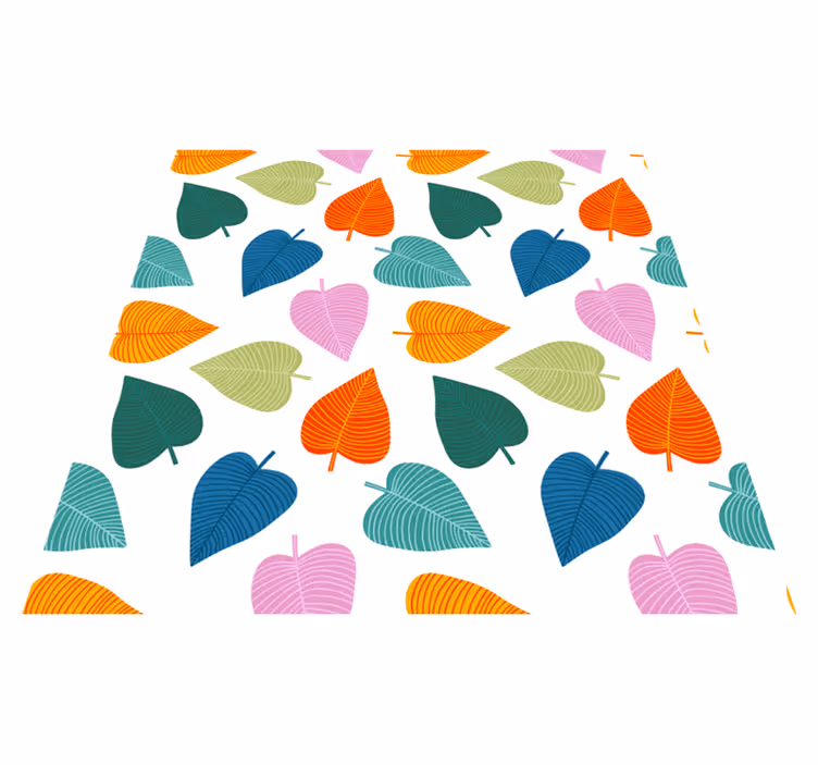 Vinyl teppich blumen mit lebendigen blattmotiven - TenStickers