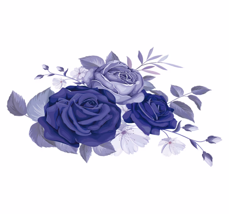 Vinyl teppich blumen elegante lila rosen - TenStickers