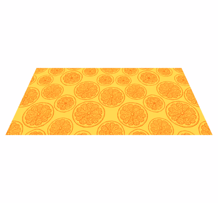 Vinyl teppich blumen mit zitrusfrucht-motiv - TenStickers