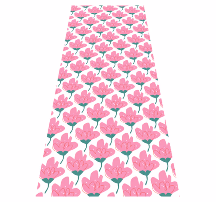 Vinyl teppich schlafzimmer mit rosa blumen - TenStickers