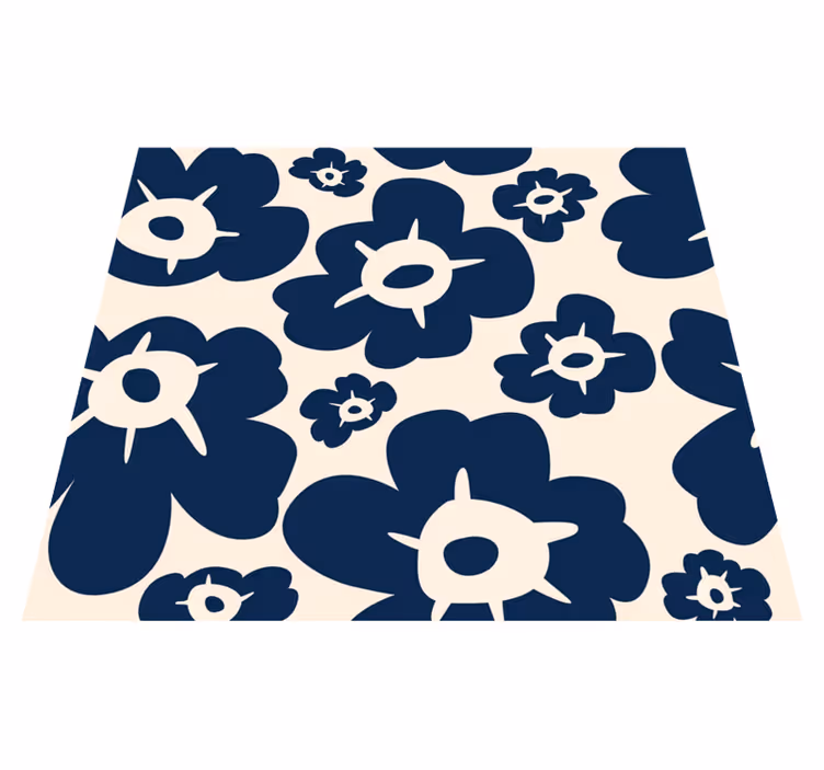 Vinyl teppich schlafzimmer dunkelblaue mohnblume - TenStickers