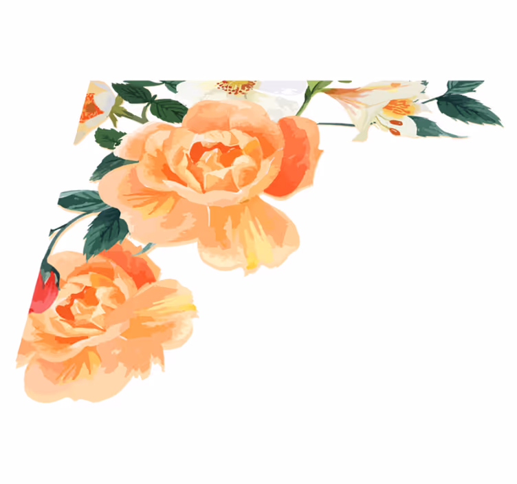 Vinyl teppich schlafzimmer pfirsichrosen arrangement - TenStickers