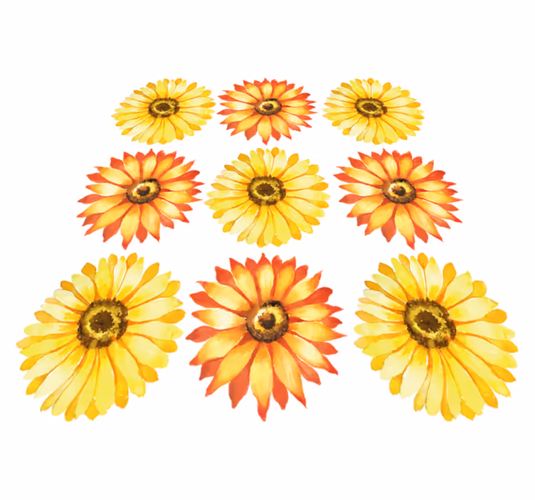 Vinyl teppich schlafzimmer mit lebendiger blumenkomposition - TenStickers