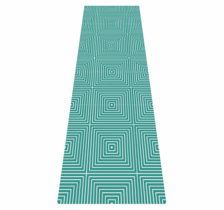 Vinyl teppich geometrisch grünes quadratmuster - TenStickers
