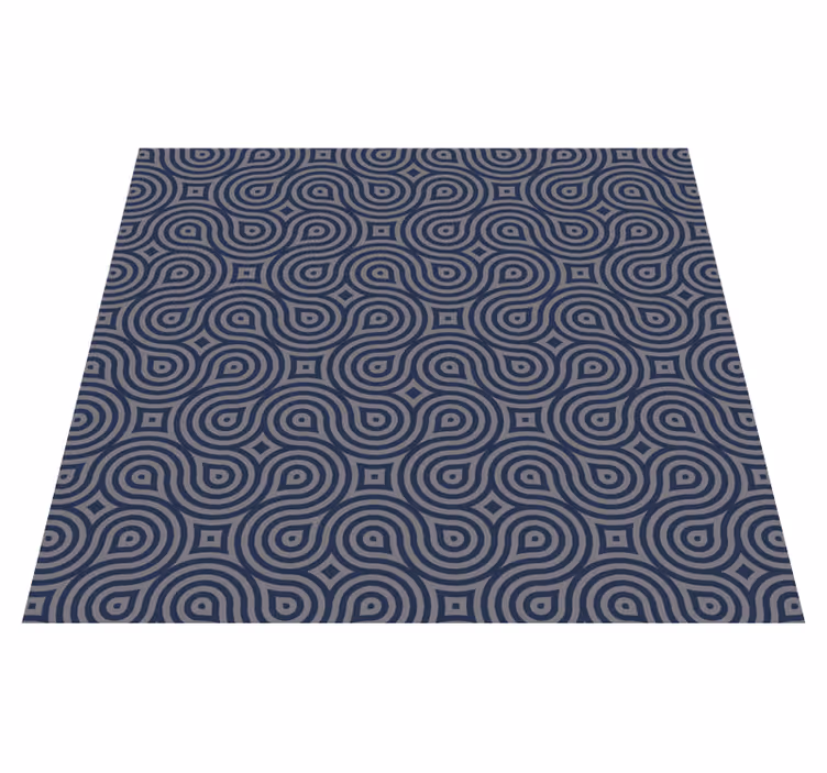 Vinyl teppich geometrisch in blauen formen - TenStickers