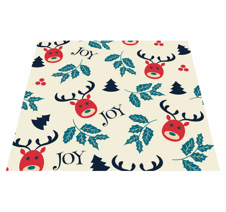 Vinyl teppich weihnachten freude und rentiere - TenStickers