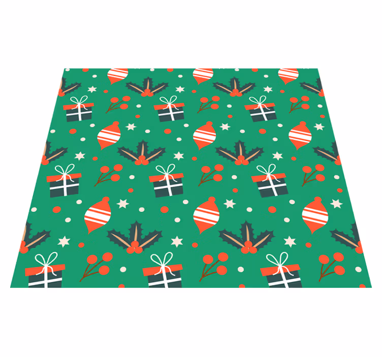 Vinyl teppich weihnachten mit grünem bonbonmuster - TenStickers