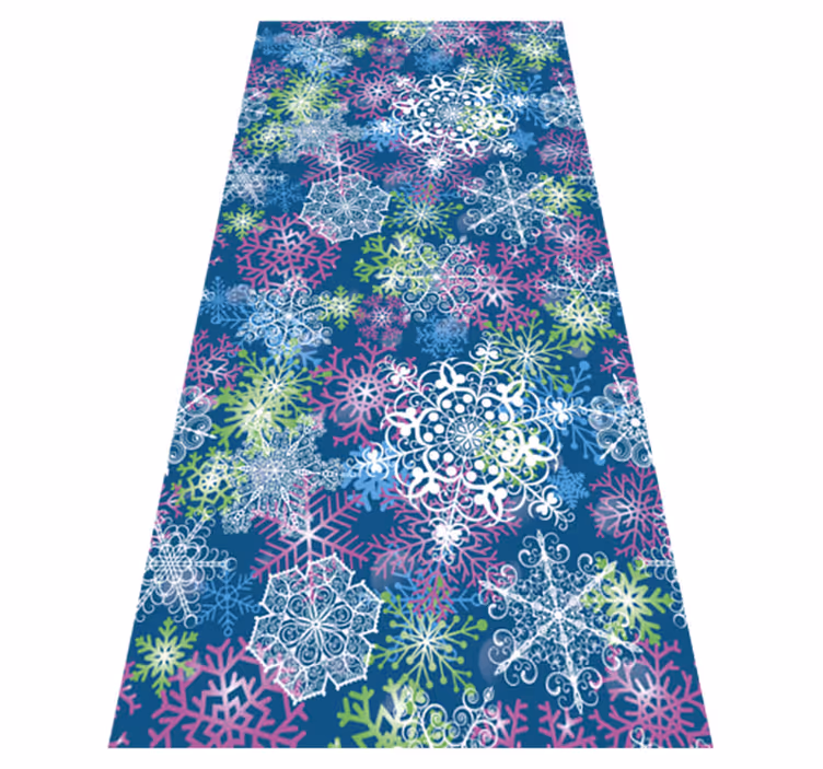Vinyl teppich weihnachten leuchtende schneeflocken blau - TenStickers