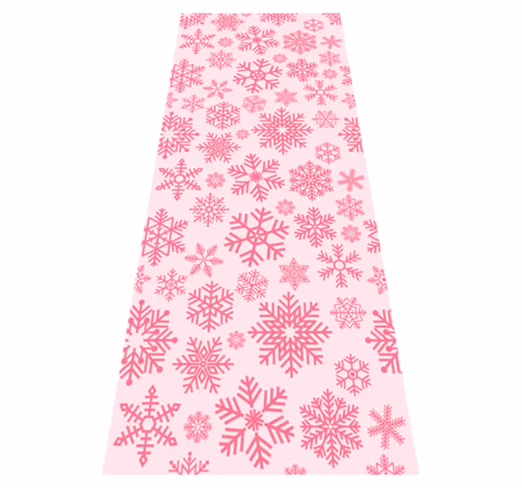Vinyl teppich weihnachten im pinken schneeflocken design - TenStickers