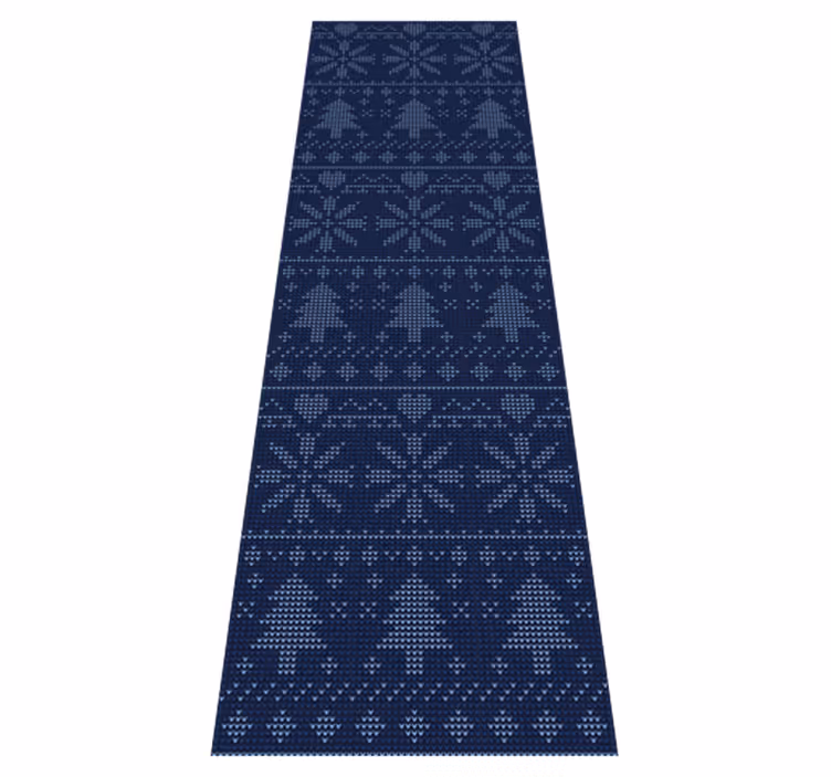 Vinyl teppich weihnachten mit navyblauem strickmuster - TenStickers